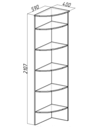 Гостиная Шерлок 14 Полка угловая 400х590х2107